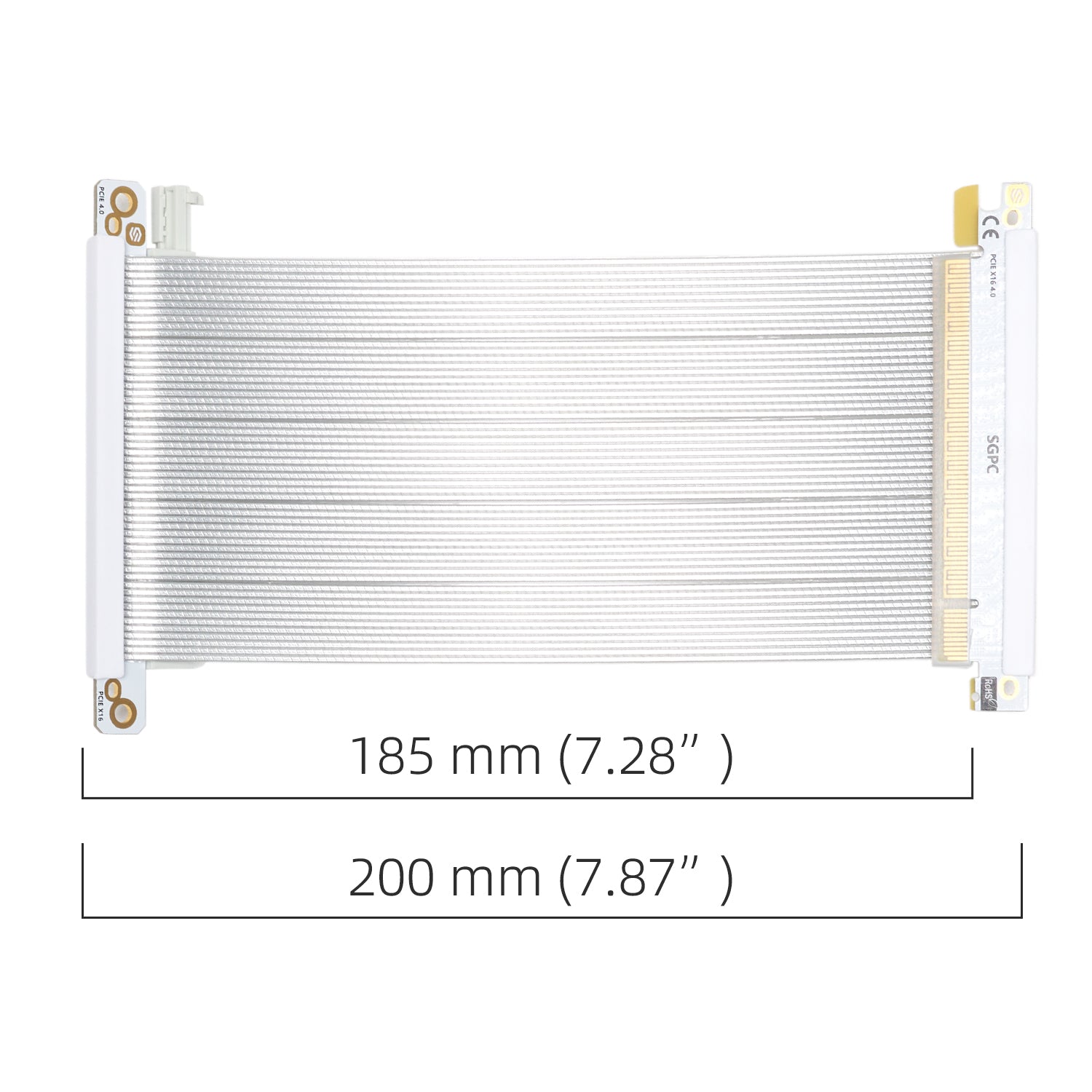 Silver PCIe 4.0 x16 Riser Cable - Compatible with K39/K49/K59/K39PRO/K49PRO Cases